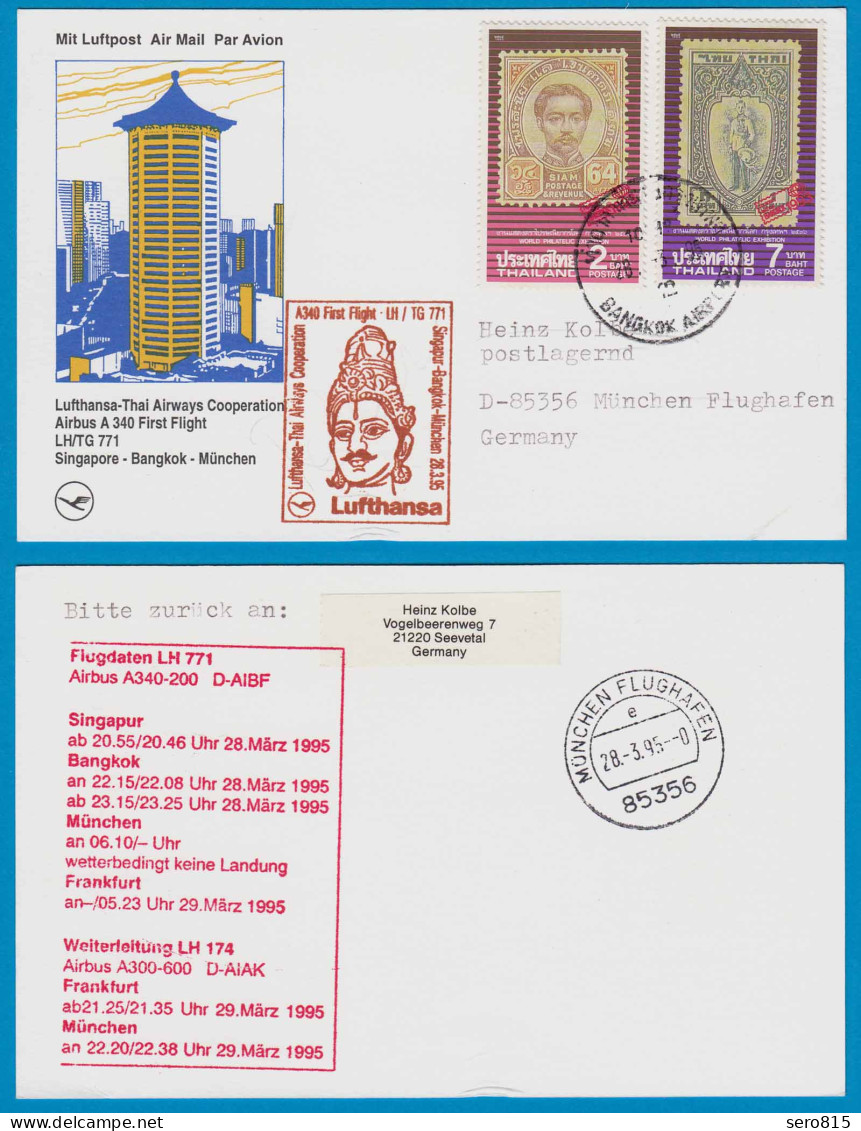 Thailand Erstflug Lufthansa/Thai Airways LH/TG 771 Singapore-Bangkok-München - Primeros Vuelos