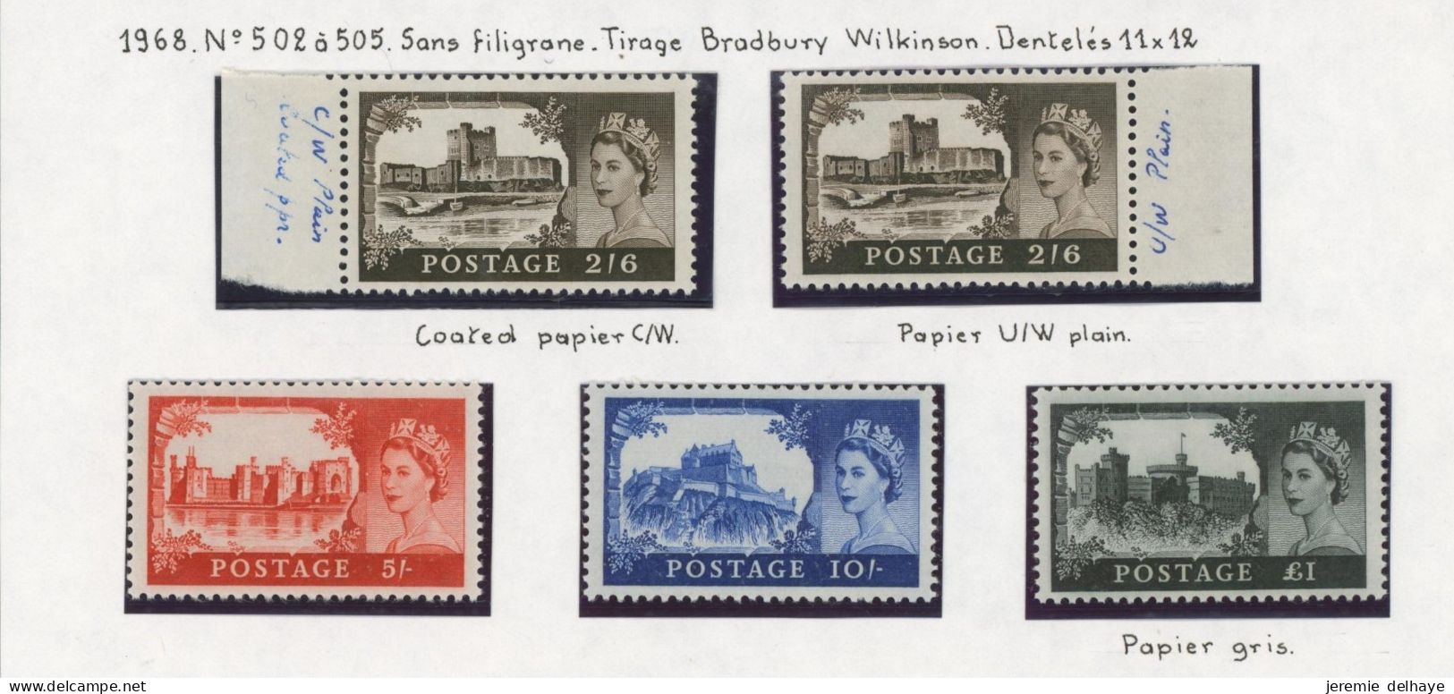 Grande Bretagne - Yv N°502/505** Neuf Sans Charnières (MNH) Sans Filigrane - Unused Stamps