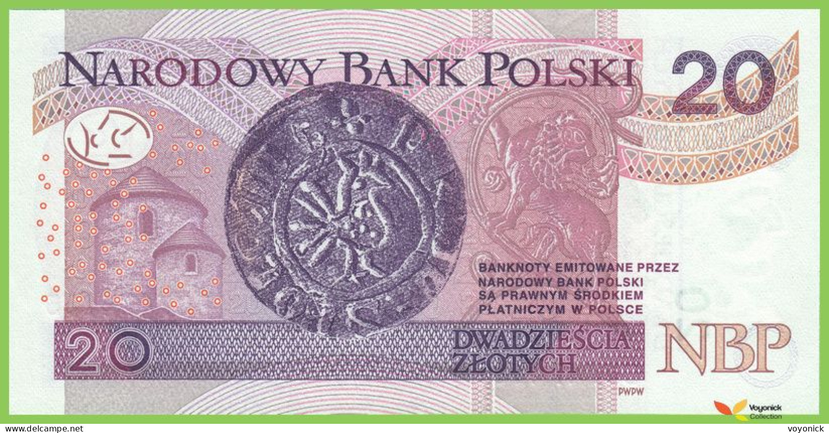 Voyo POLOGNE POLAND 20 Zlotych 2016(2017) P184b B860b BU UNC - Poland