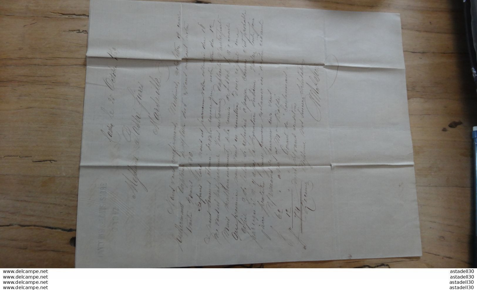 ESPAGNE : Lettre De 1869 Postée De CADIZ Pour MARSEILLE  .....E-26 - Lettres & Documents