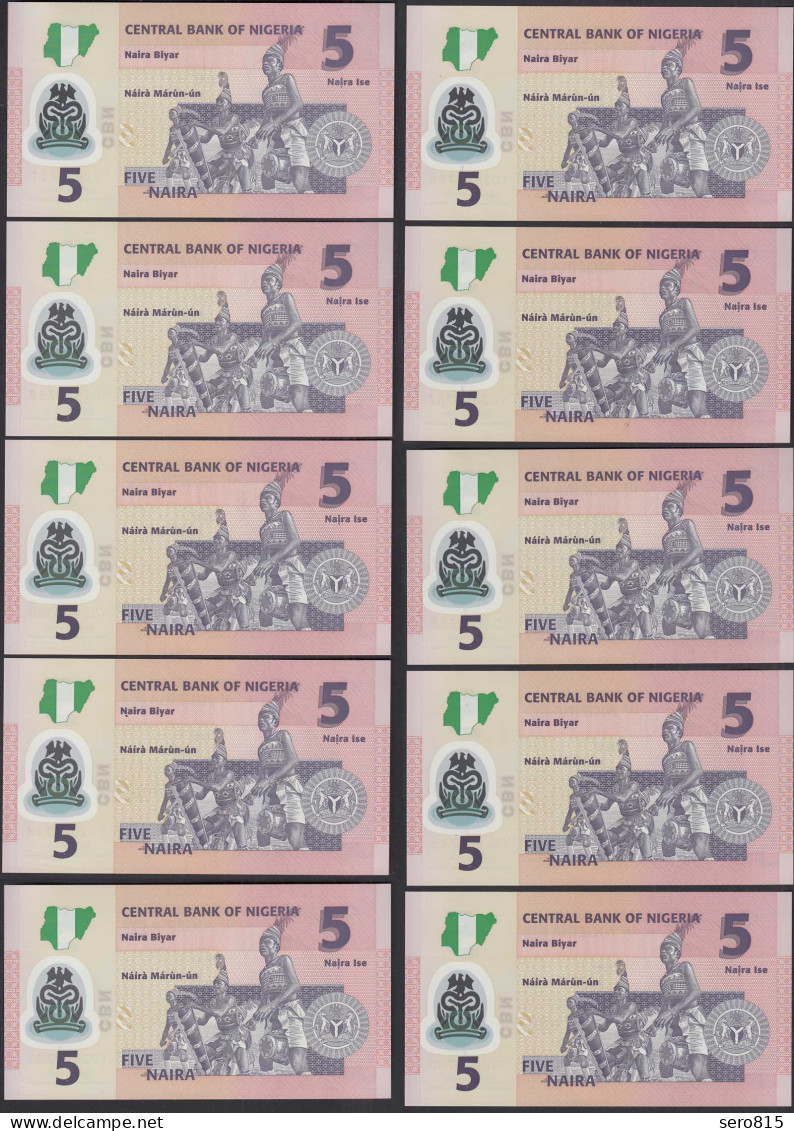 NIGERIA 10 Stück á 5 Naira 2009 Pick 32b UNC (1) Dealer Lot   (89296 - Autres - Afrique