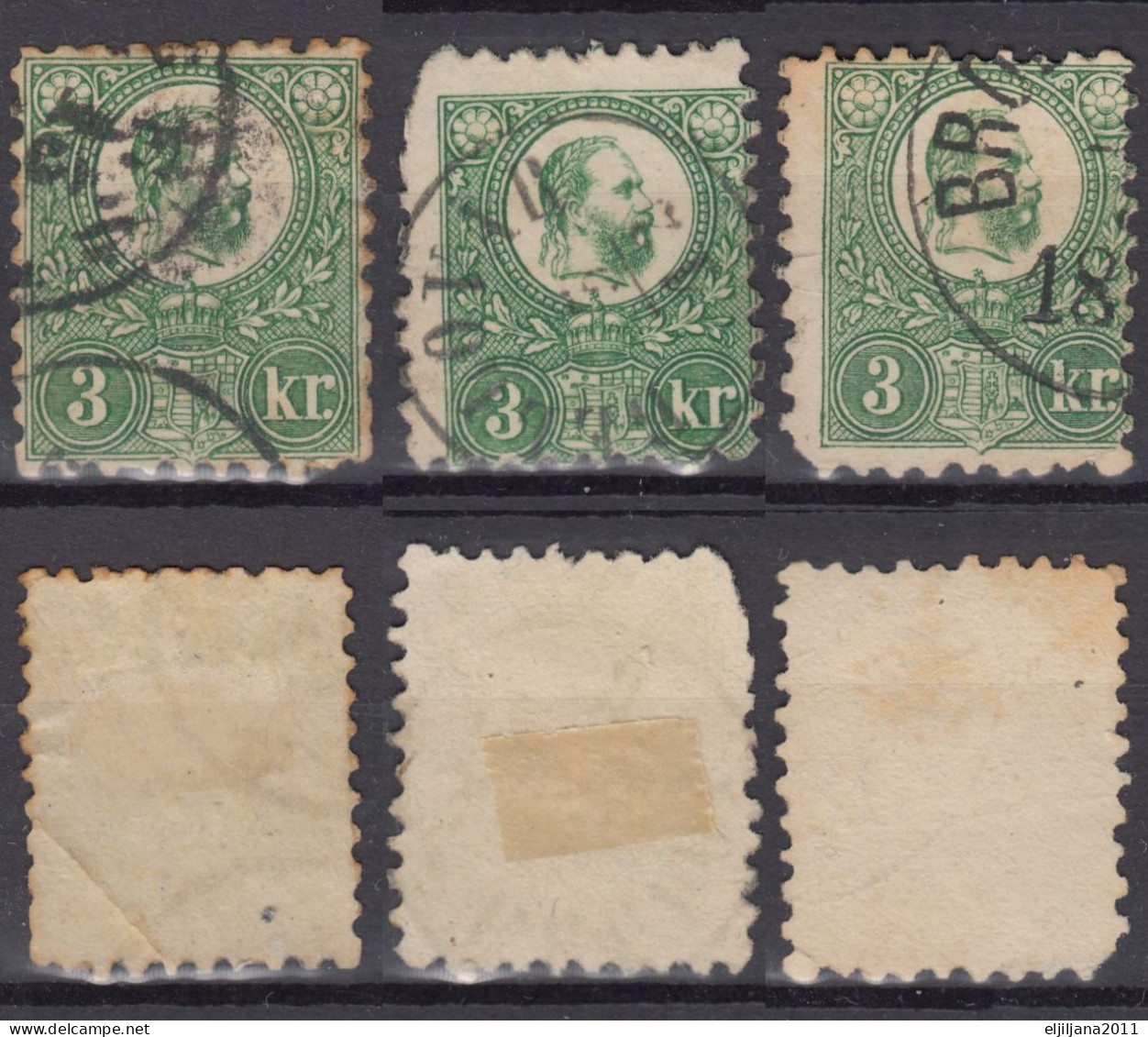 ⁕ Hungary 1871 ⁕ Franz Josef 3 Kr. ⁕ 3v Used / Canceled (unchecked) See Scan - Used Stamps