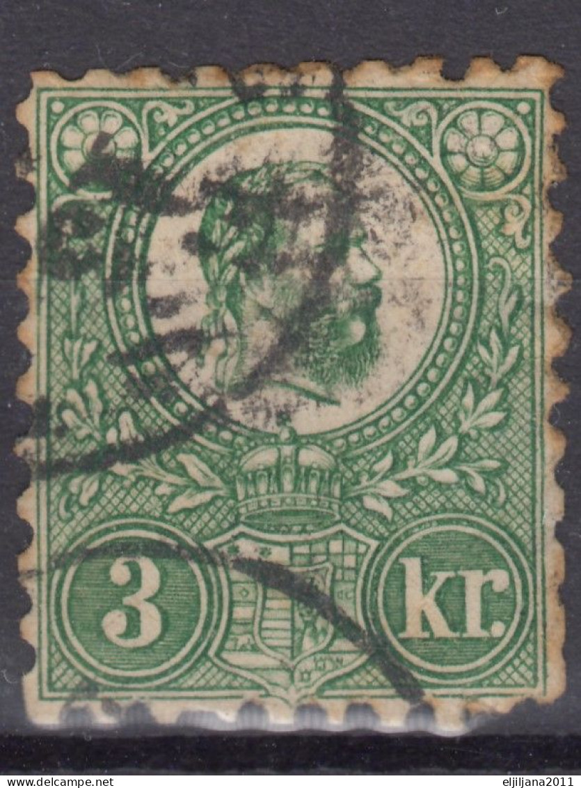⁕ Hungary 1871 ⁕ Franz Josef 3 Kr. ⁕ 3v Used / Canceled (unchecked) See Scan - Used Stamps
