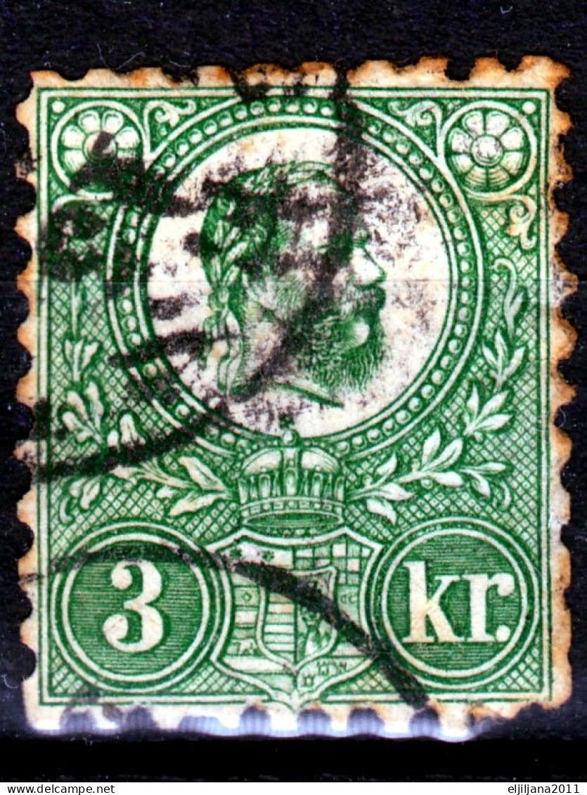 ⁕ Hungary 1871 ⁕ Franz Josef 3 Kr. ⁕ 3v Used / Canceled (unchecked) See Scan - Oblitérés