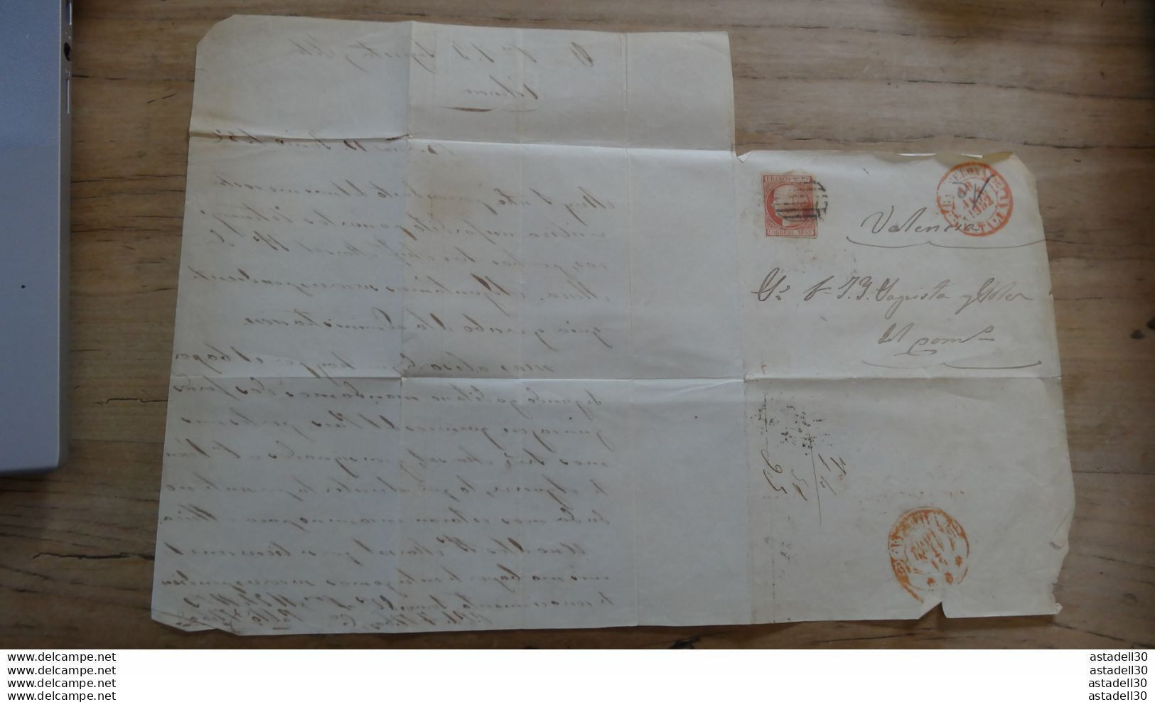 ESPAGNE : Lettre De 1852 Postée De BARCELONA  .....E-25 - Brieven En Documenten