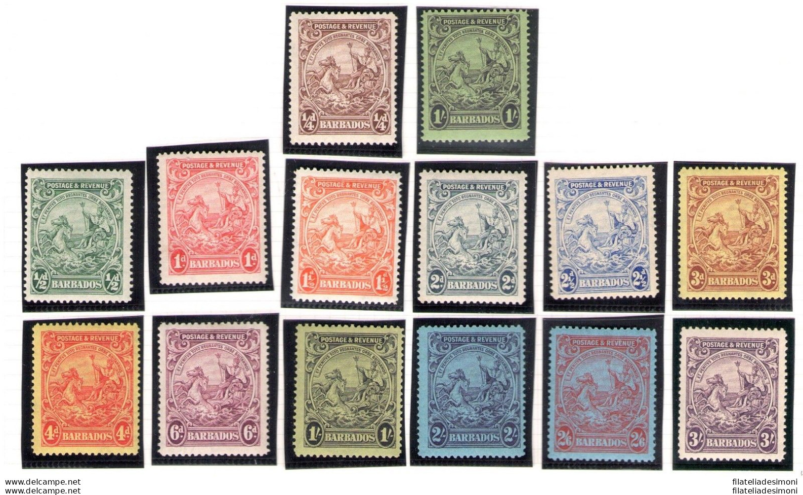 1938-47 BARBADOS 14 Val SG N° 248/252 MLH* - Sonstige & Ohne Zuordnung