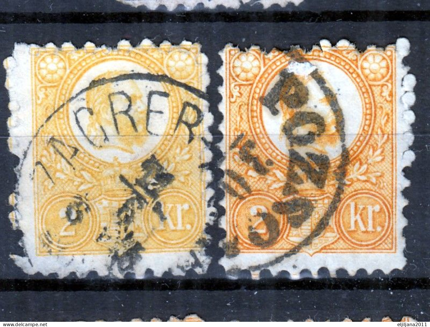 ⁕ Hungary 1871 ⁕ Franz Josef 2 Kr. ⁕ 1v MH & 3v Used / Canceled (unchecked) - See Scan - Used Stamps