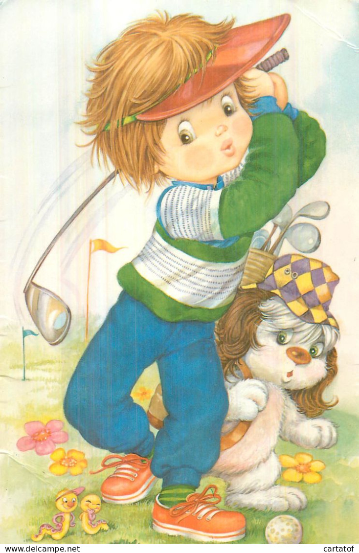 Enfant Au Golf Et Son Chiot - Collezioni & Lotti