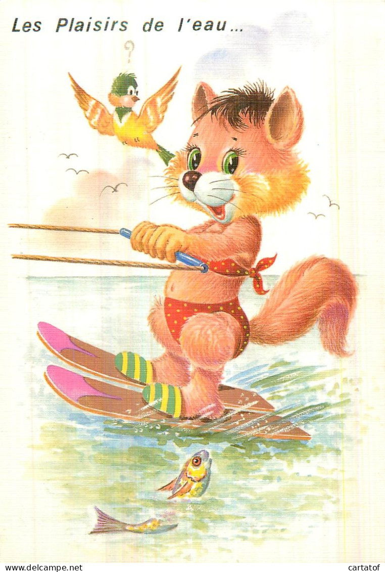 Les Plaisirs De L'eau . Le Chat En Ski Nautique - Collections, Lots & Séries