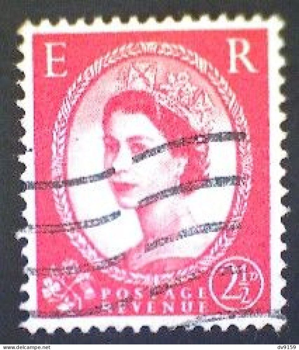 Great Britain, Scott #357, Used(o), 1959, Wilding: Queen Elizabeth II, 2½d, Scarlet - Used Stamps