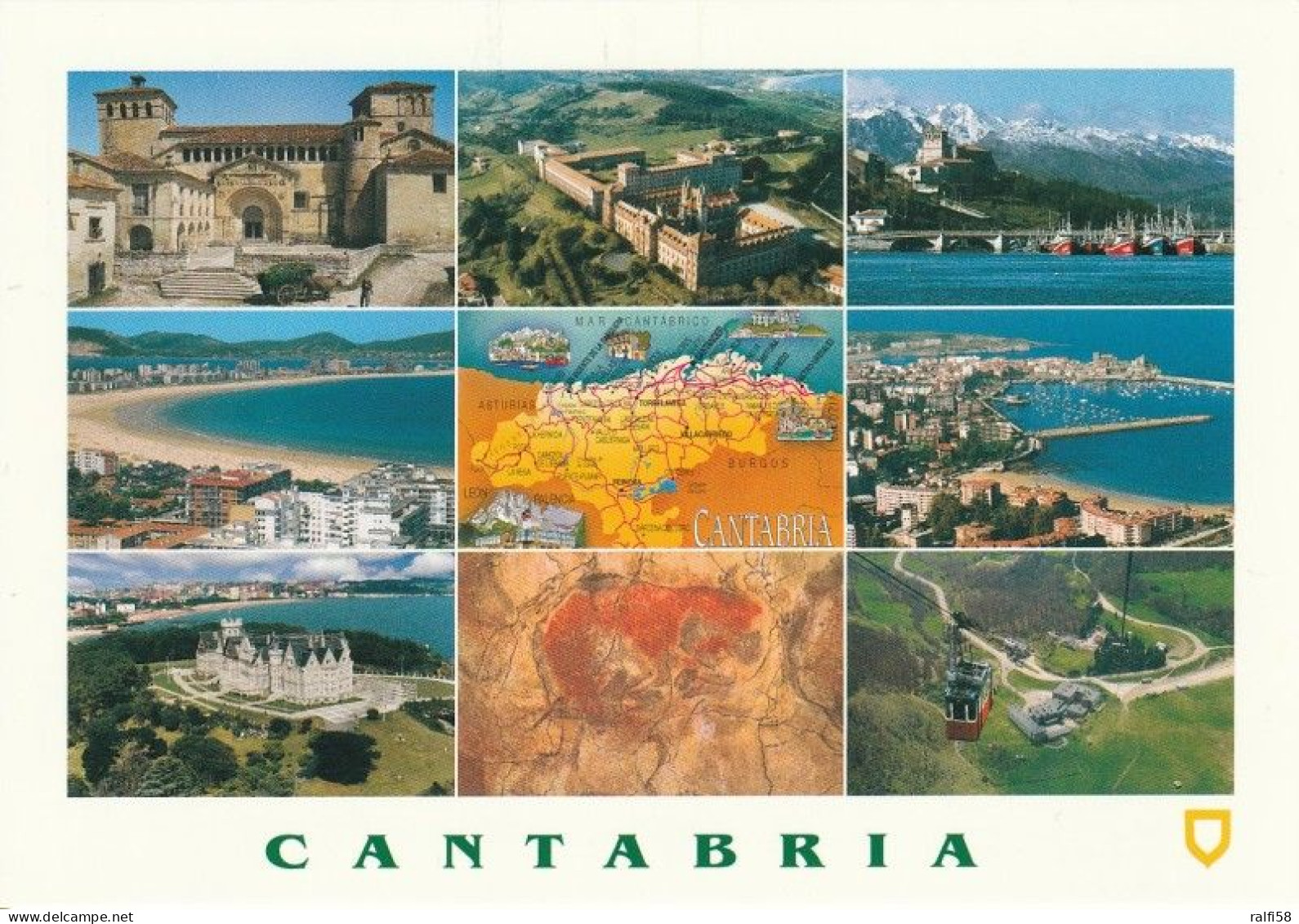 1 Map Of Spain * 1 Landkarte Mit Der Autonomen Gemeinschaft Kantabrien (spanisch Cantabria) Und Sehenswürdigkeiten * - Landkarten