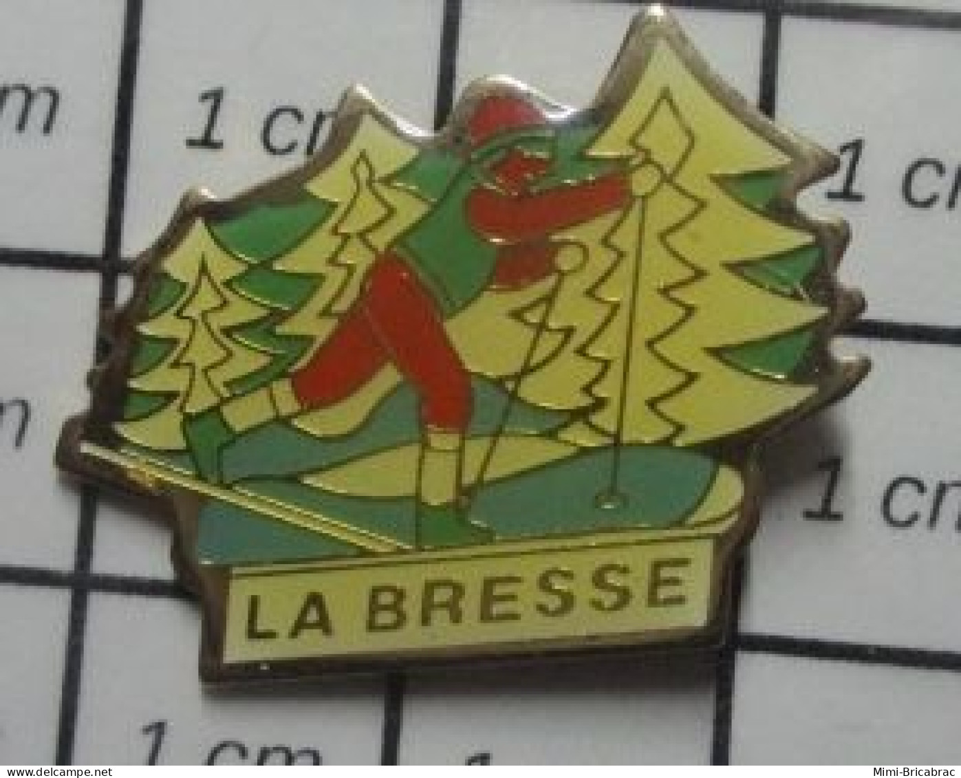 713B Pin's Pins / Beau Et Rare : SPORTS / SKI DE FOND LA BRESSE SAPINS NEIGE - Winter Sports