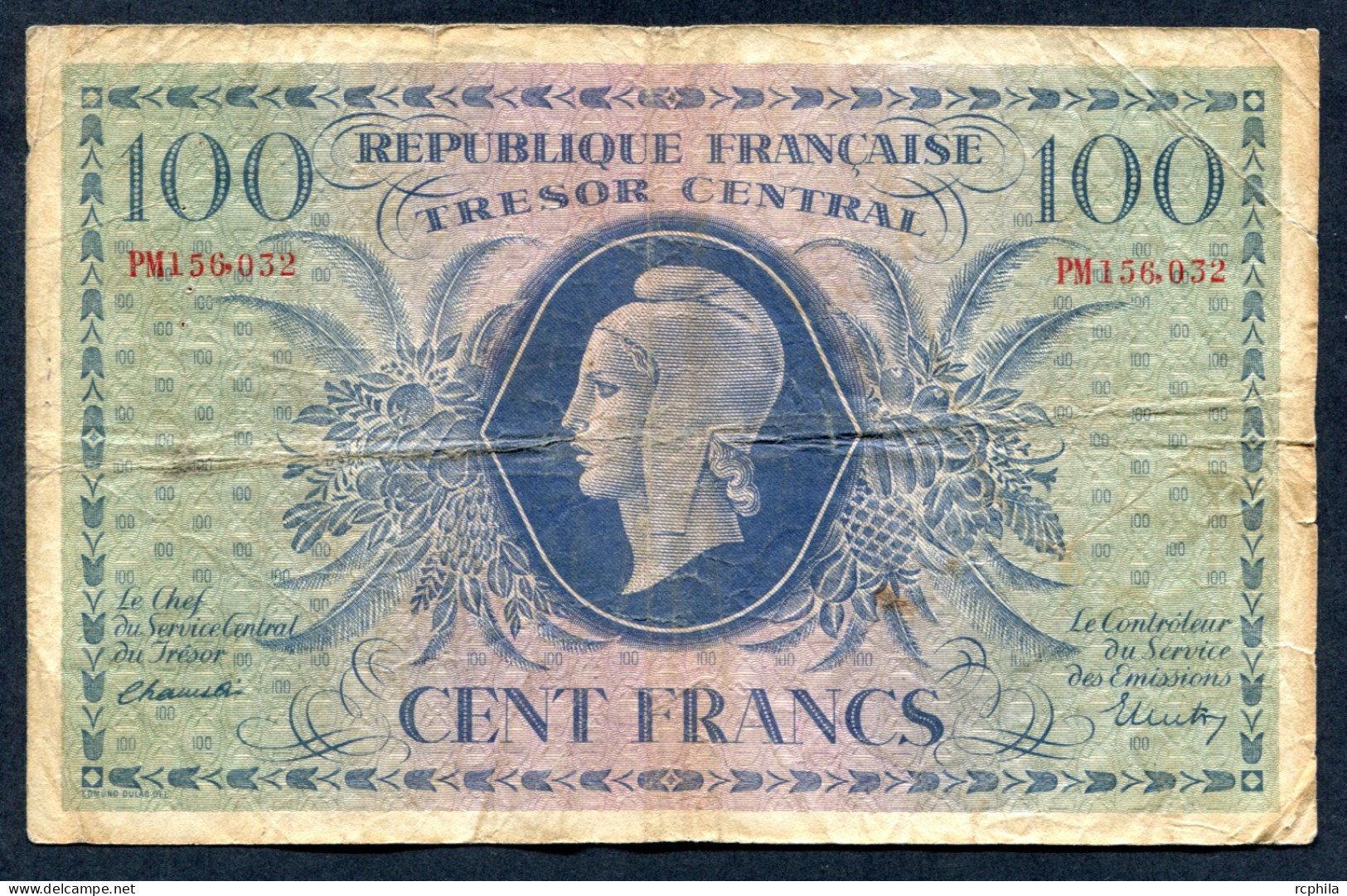 RC 27406 FRANCE BILLET DE 100 MARIANNE DE DULAC EMIS EN 1943 - 1943-1945 Marianne