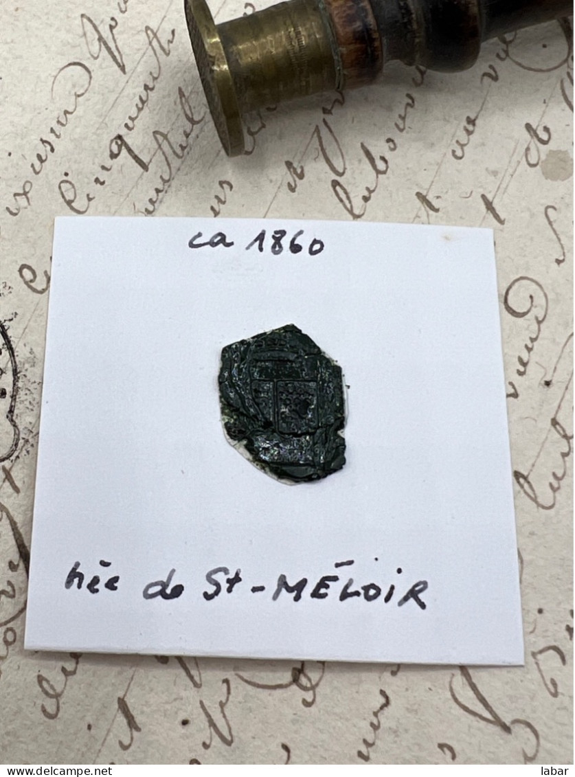 CACHET CIRE ANCIEN - Sigillographie - SCEAUX - WAX SEAL - Ca 1860 Née De SAINT MÉLOIR - Timbri