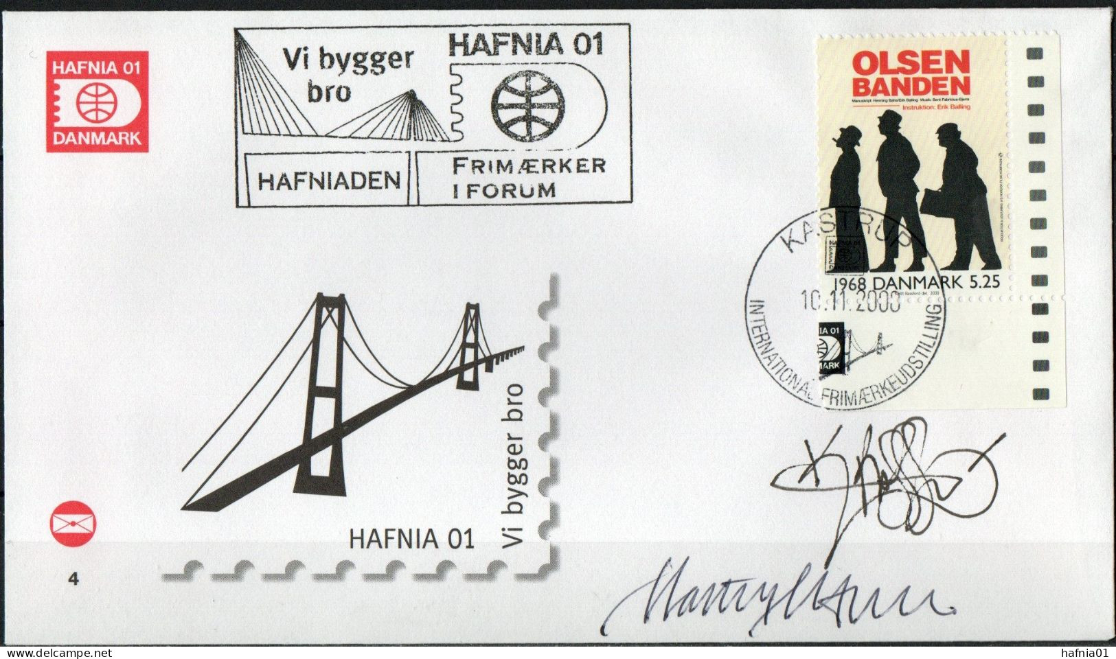 Martin Mörck. Denmark 2000. Events Of The 20th Century. Michel 1265 On Cover. Special Cancel.. Signed. - Brieven En Documenten