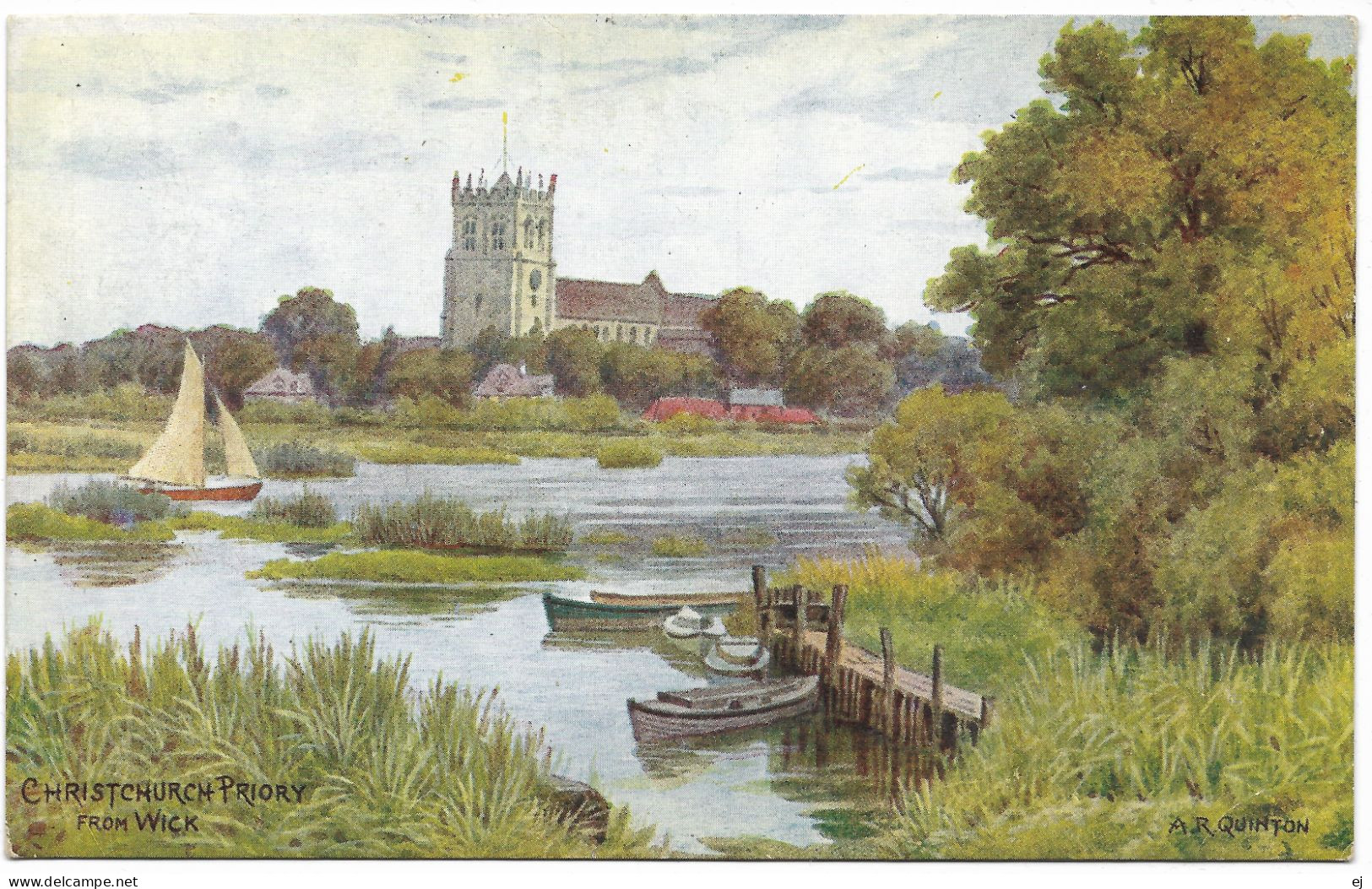 Christchurch Priory From Wick - A R Quinton - Salmon 1655 - Unused - Quinton, AR