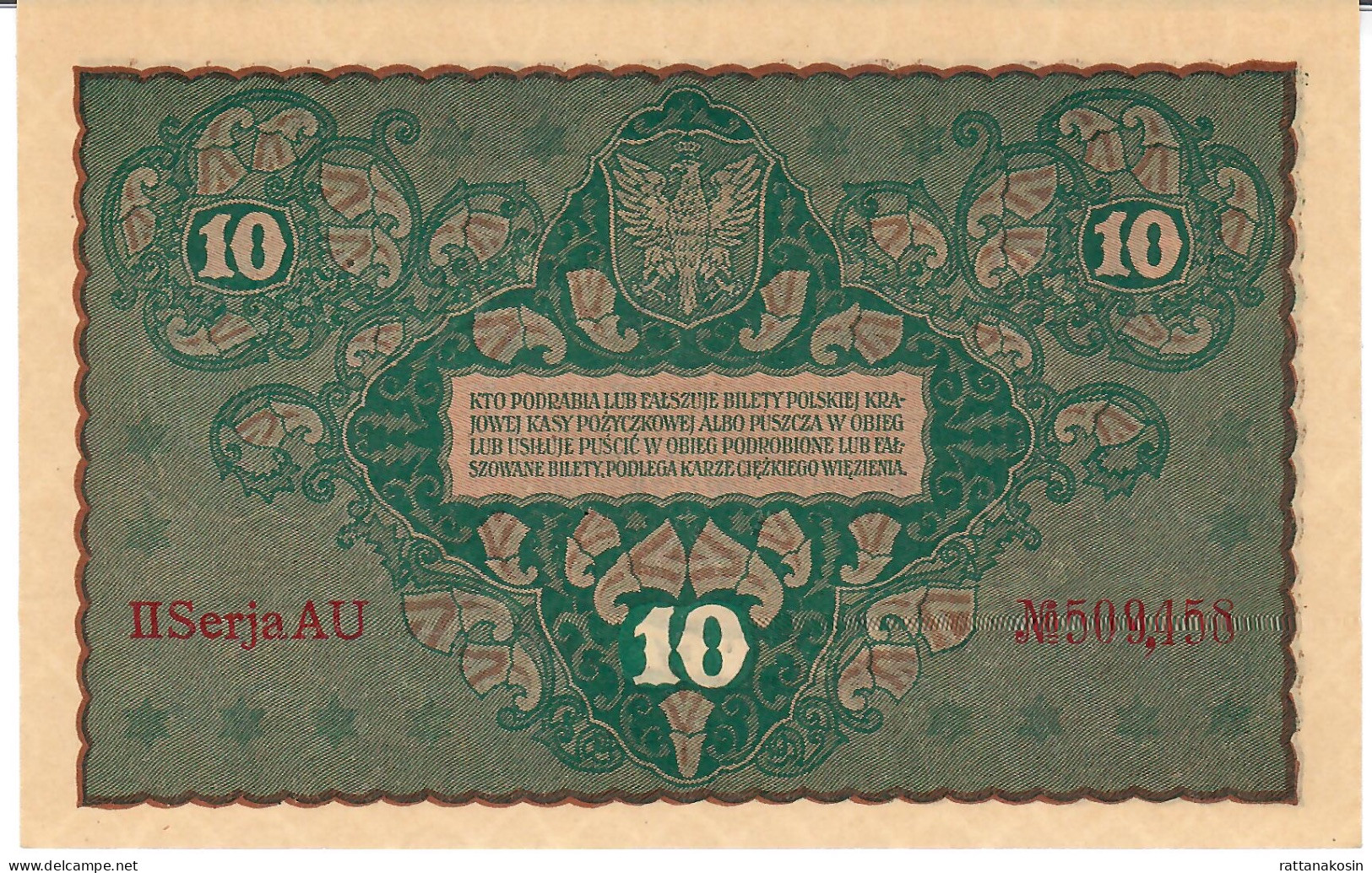 POLAND P25 10 MAREK 1919    UNC. - Polen