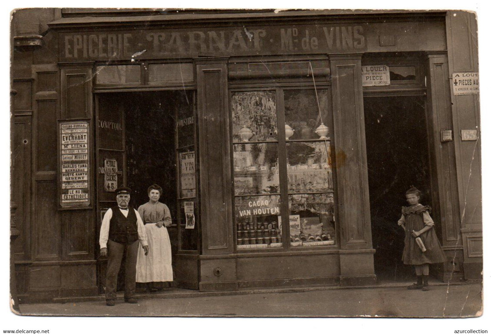 Devanture épicerie Tarnat. Carte Photo Animée Non Située - Negozi