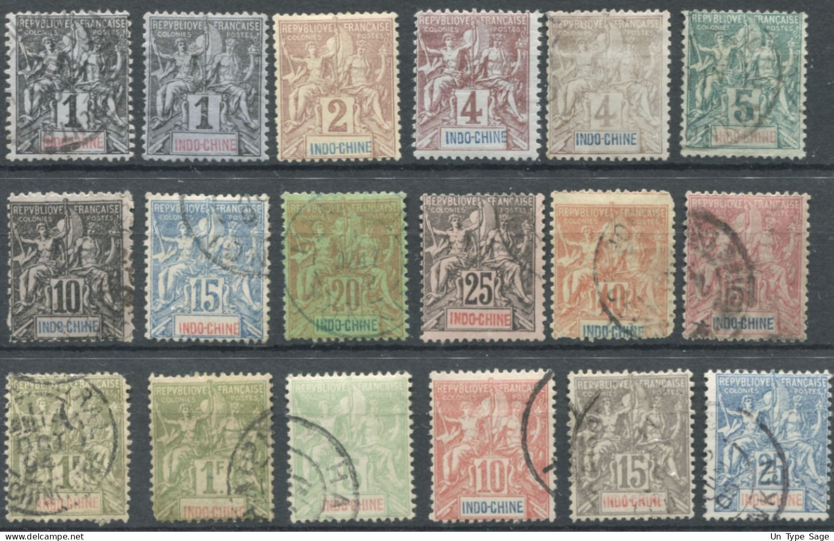 Indochine, Lot De Timbre Au Type Groupe - (F1607) - Used Stamps