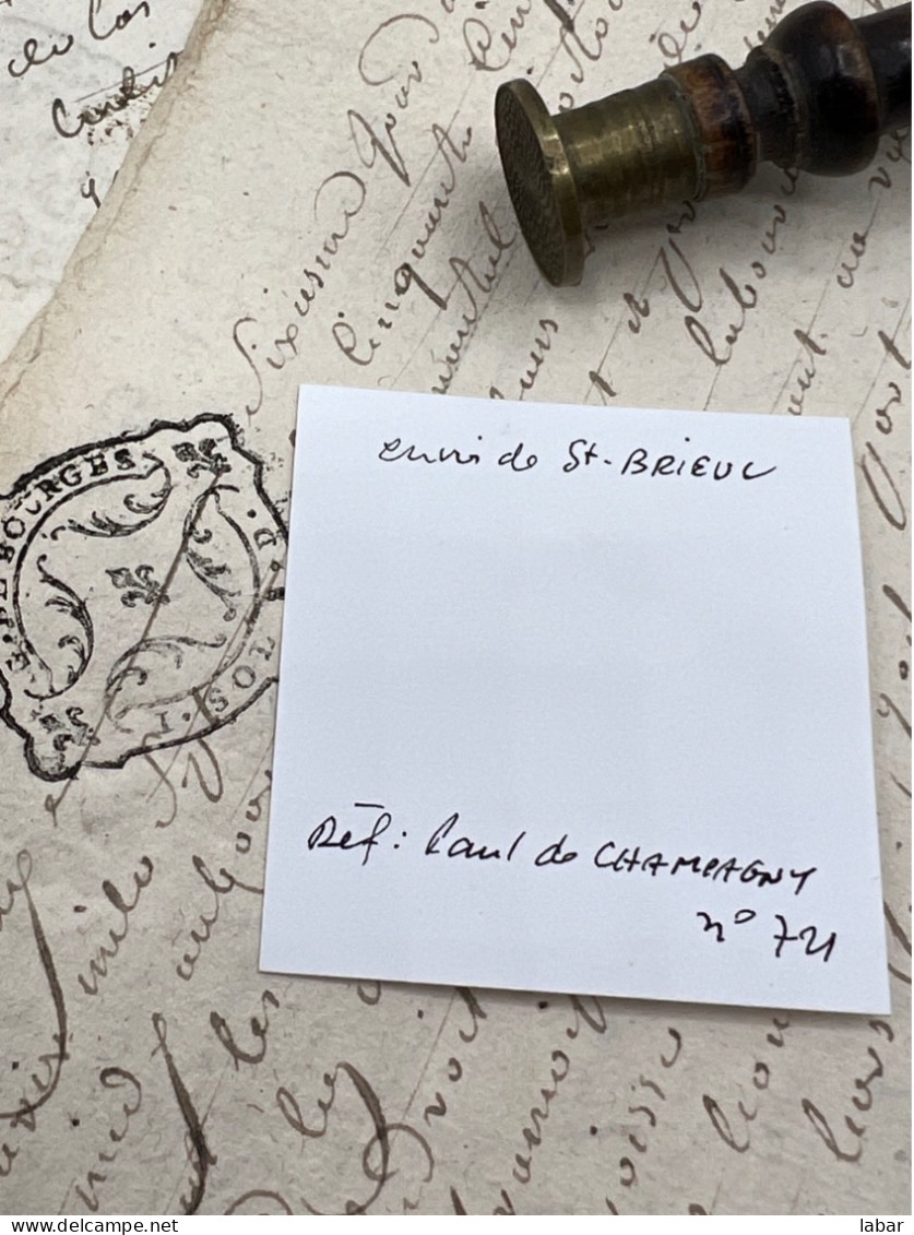 CACHET CIRE ANCIEN - Sigillographie - SCEAUX - WAX SEAL - Ca 1855 Baron SAULLAY DE L'AÎTRE - Stempel & Siegel