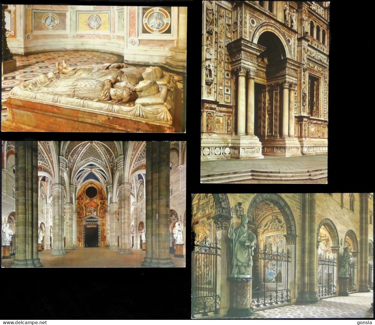 CERTOSA DI PAVIA "Monastère" Lot De 4 Cartes Postales - Churches & Cathedrals