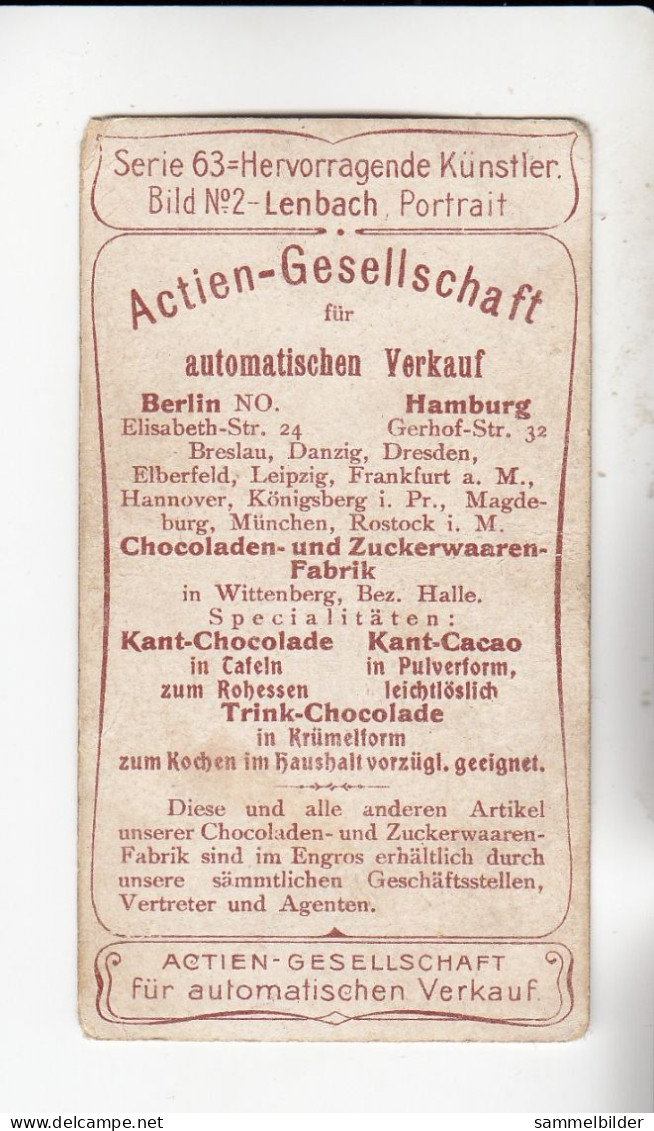 Actien Gesellschaft  Hervorragende Künstler Lenbach Portrait    Serie  63 #2 Von 1900 - Stollwerck