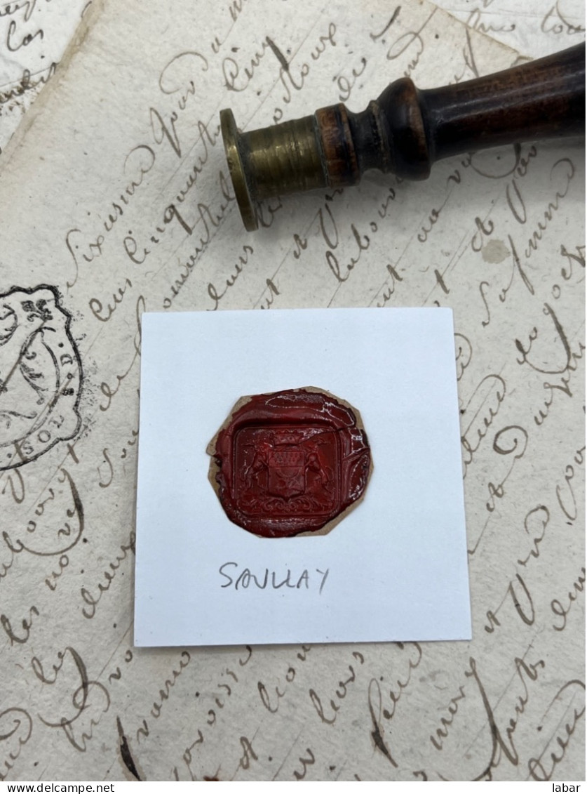 CACHET CIRE ANCIEN - Sigillographie - SCEAUX - WAX SEAL -  SAULLAY - Seals