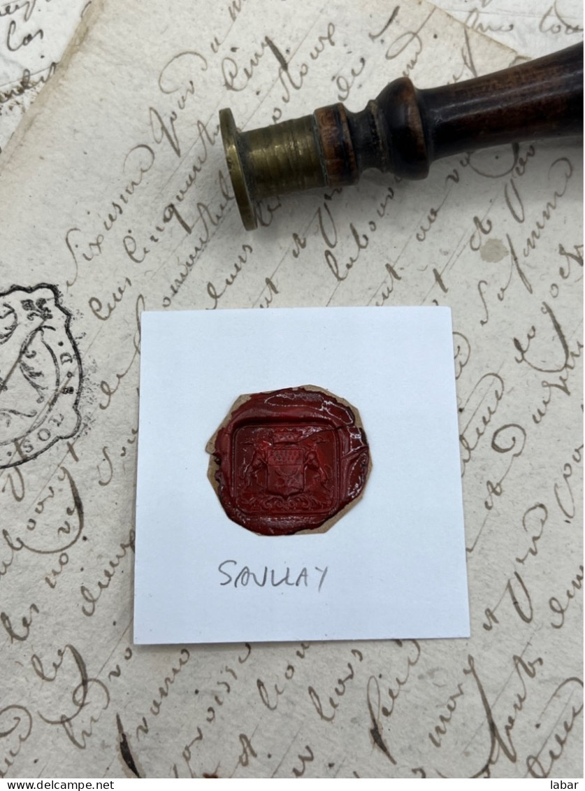 CACHET CIRE ANCIEN - Sigillographie - SCEAUX - WAX SEAL -  SAULLAY - Stempel & Siegel