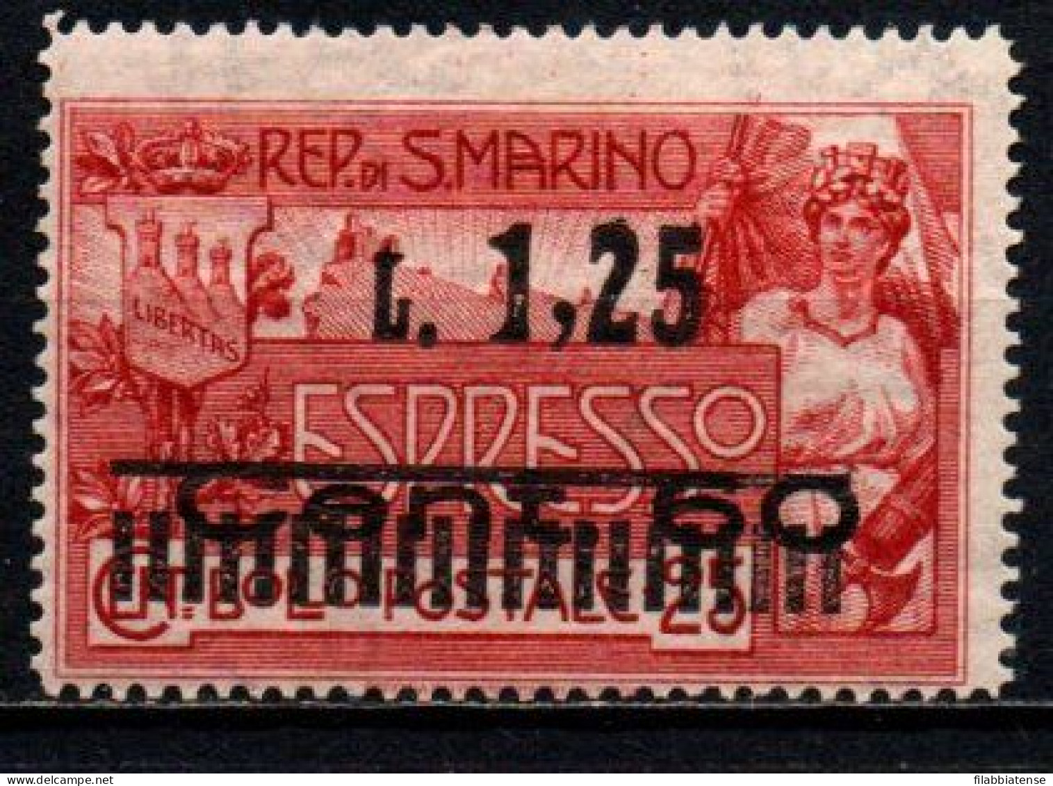 1927 - San Marino E 6 Soprastampato ++++++ - Ungebraucht