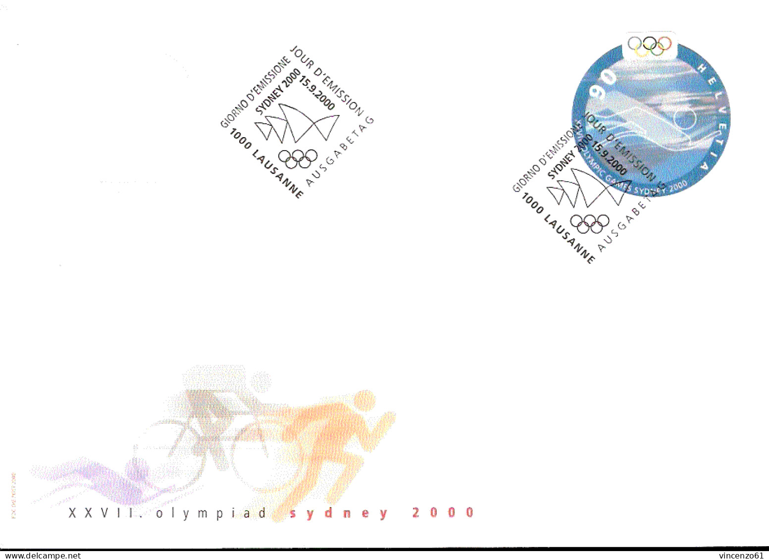 Busta FDC Olimpiadi Di Sydney Emessa Dalla Confederazione Elvetica/Svizzera/Helveti A - Verano 2000: Sydney