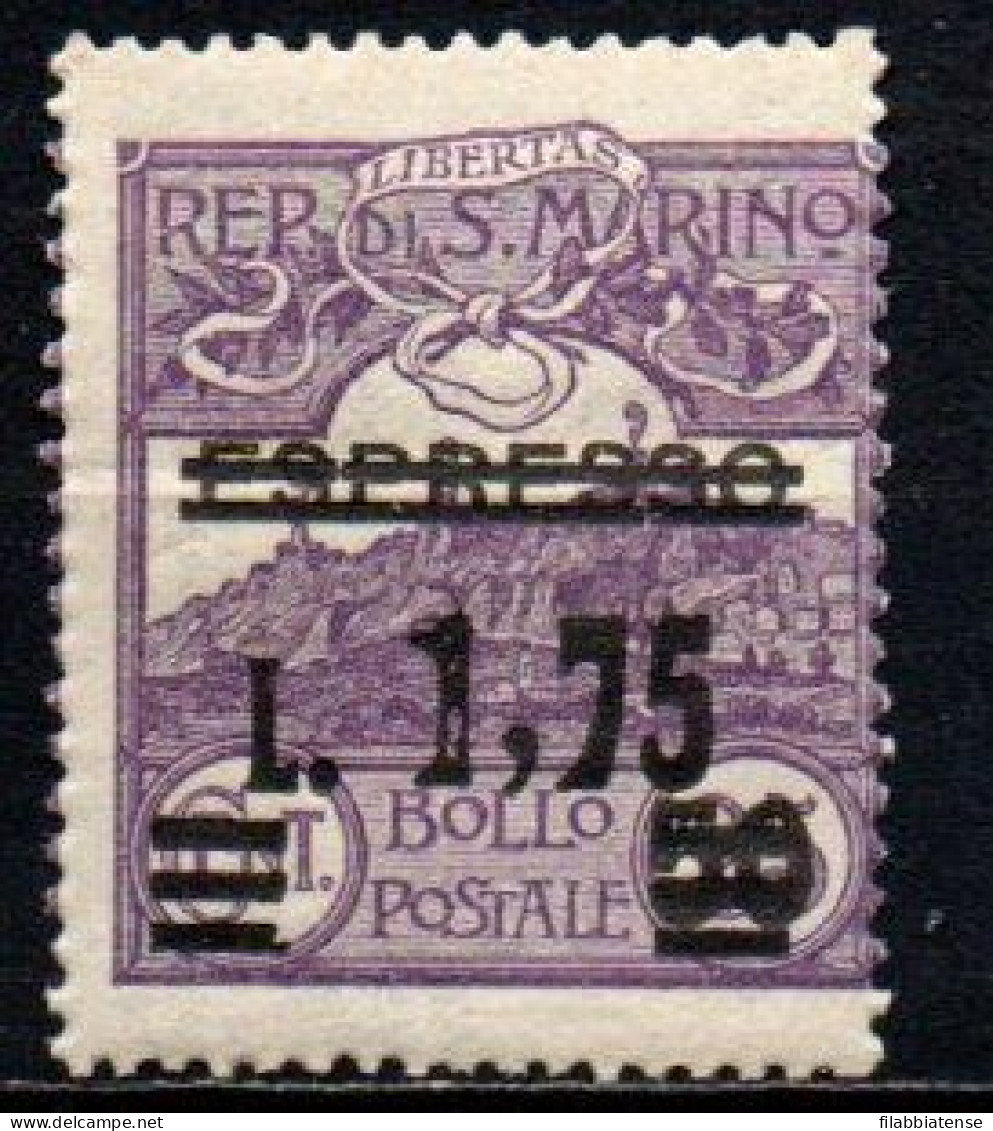 1927 - San Marino 133 Soprastampato ++++++ - Nuovi