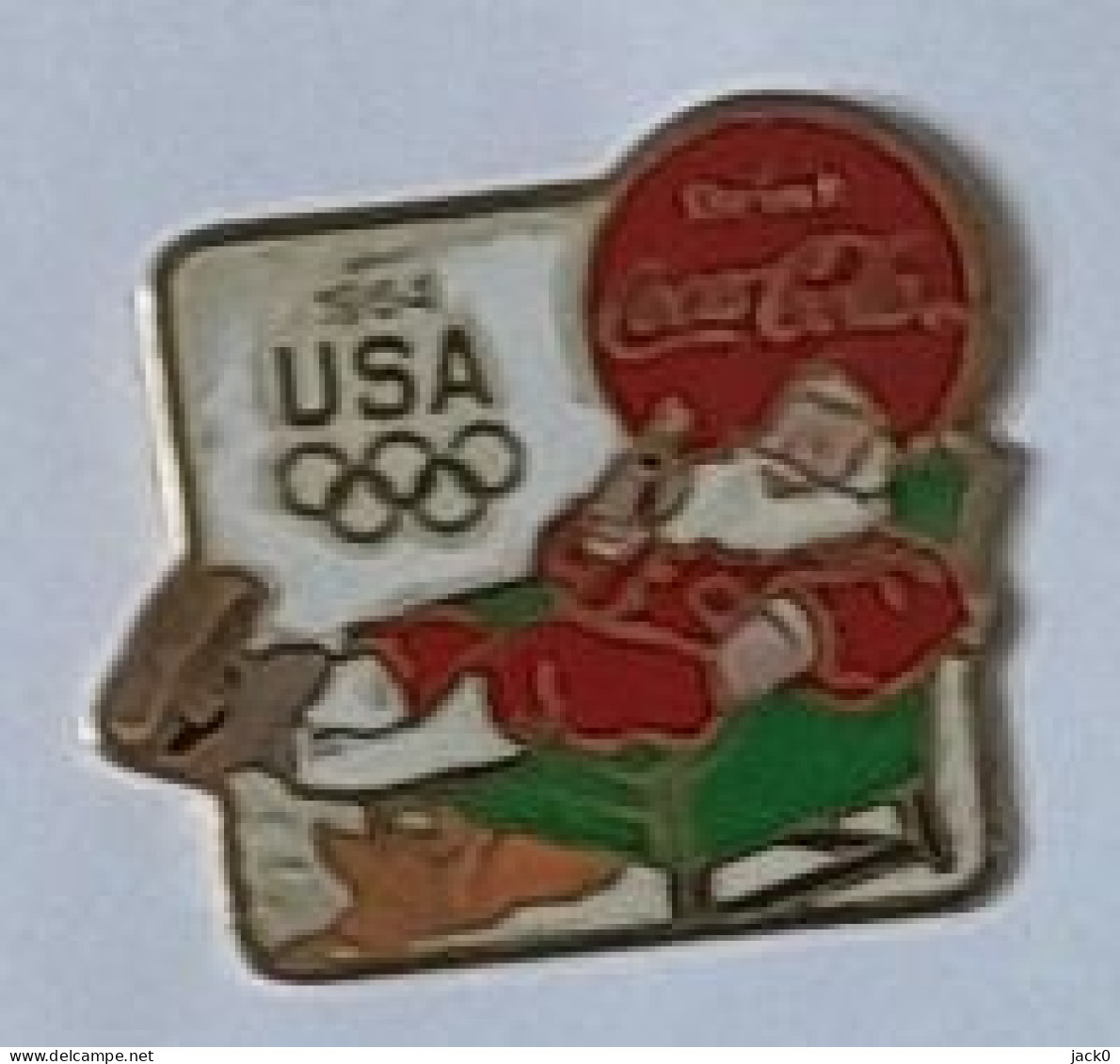 Pin' S  Sport  J.O  U S A  1964  Avec  Sponsor  Boisson  Coca-Cola  Et  Le  Père  Noël - Olympische Spelen