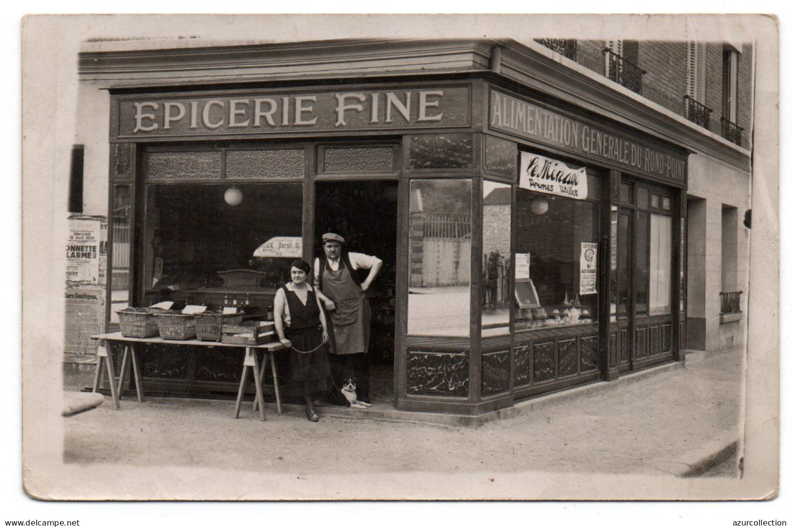 Devanture Epicerie Fine Et Alimentation Générale Du Rond-Point. Carte Photo Animée ( Ivry ?) - Negozi