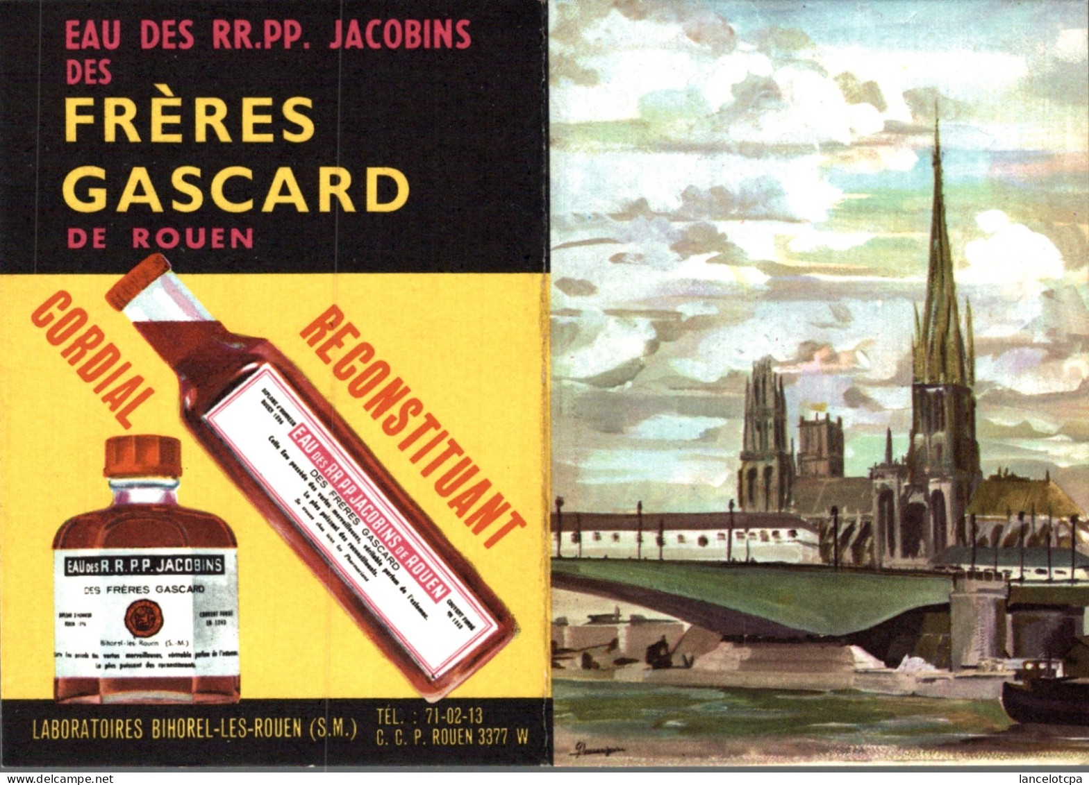 CALENDRIER 1969 / PUBLICITE - EAU DES RR.PP. JACOBINS DES FRERES GASCARD DE ROUEN - Petit Format : 1961-70