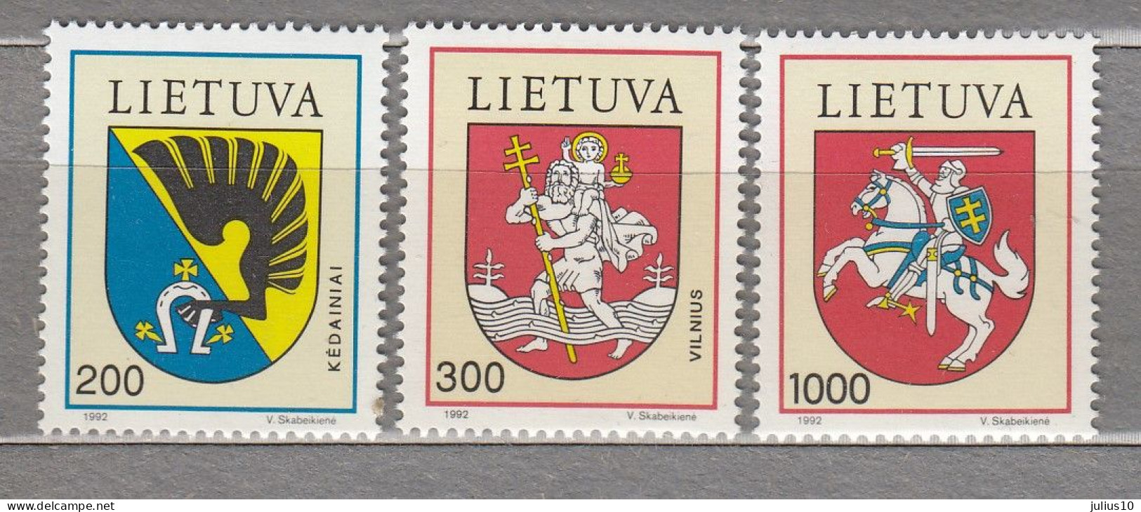 LITHUANIA 1992 Coat Of Arms MNH(*) Mi 505-507 # Lt790 - Briefmarken