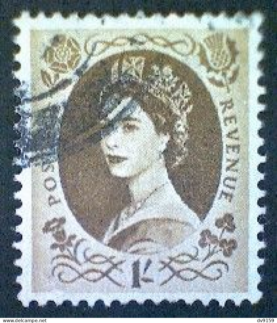 Great Britain, Scott #367, Used(o), 1958, Wilding: Queen Elizabeth II, 1/, Brown - Used Stamps