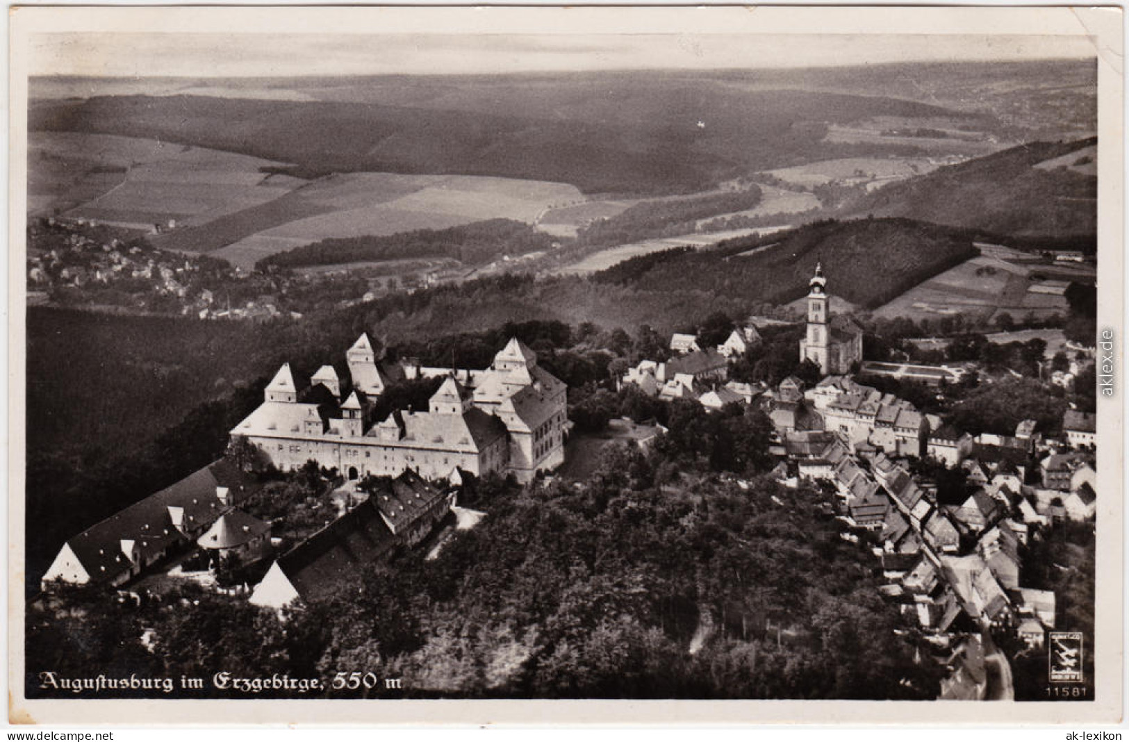 Foto Ansichtskarte Augustusburg Luftbild Augustusburg B Chemnitz 1936 - Augustusburg
