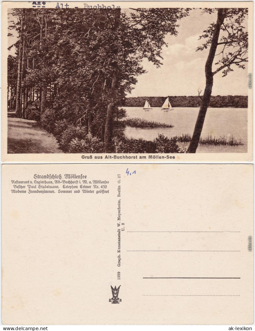 Altbuchhorst Grünheide (Mark) Blick Auf Den Möllensee - Boote 1929 - Grünheide