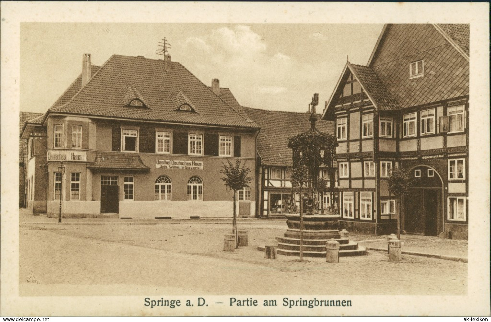 Ansichtskarte Springe Gasthaus Deutsches Haus 1924  - Springe