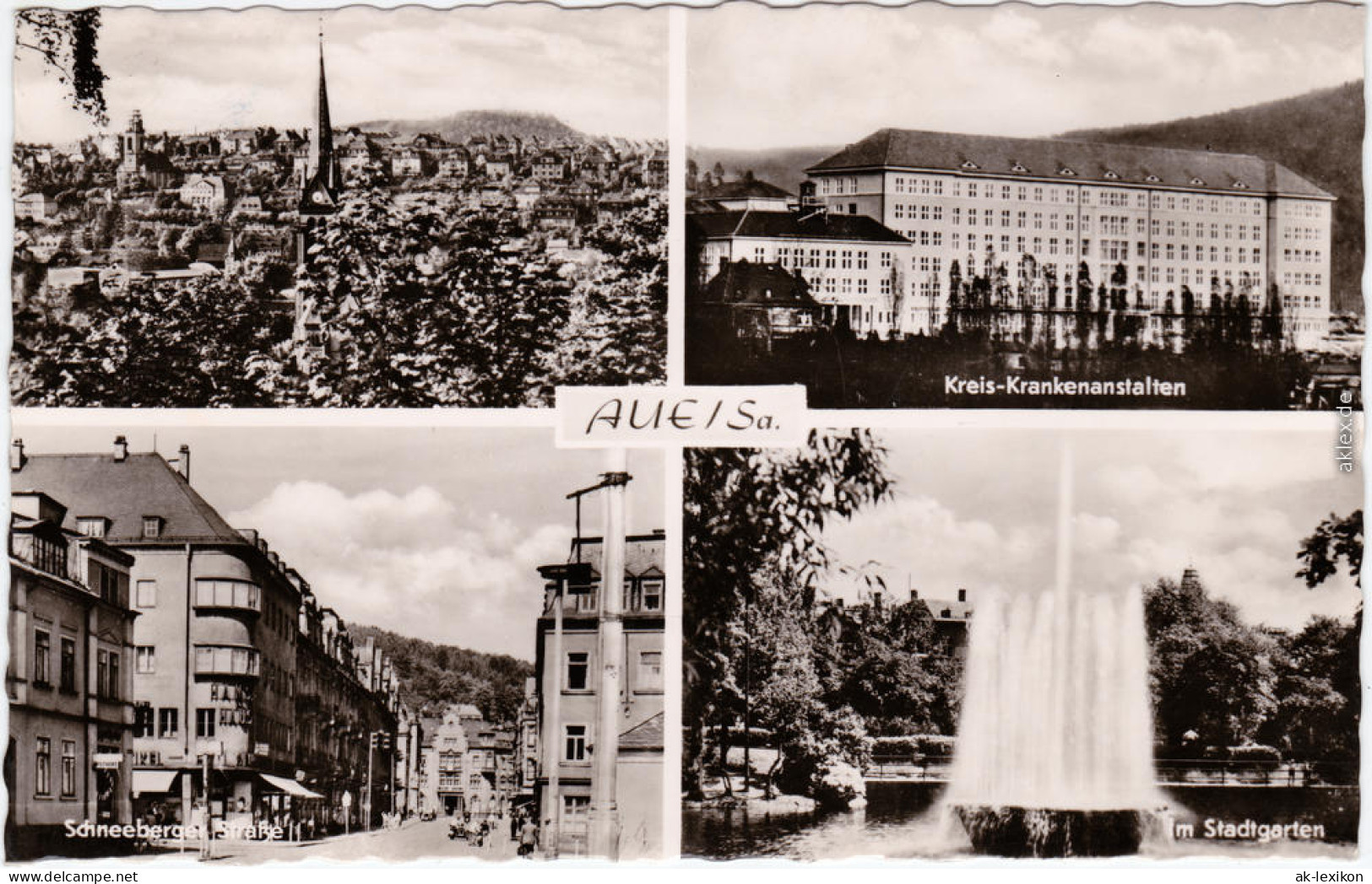 Aue (Erzgebirge) Krankenanstalten, Schneeberger Str.,Im Stadtpark 1961 - Aue