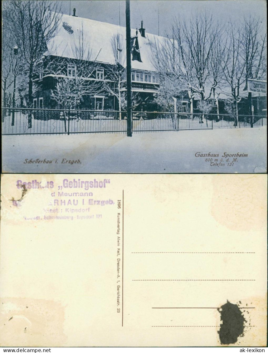 Schellerhau-Altenberg (Erzgebirge) Gasthaus Sportheim Im Winter 1909  - Schellerhau