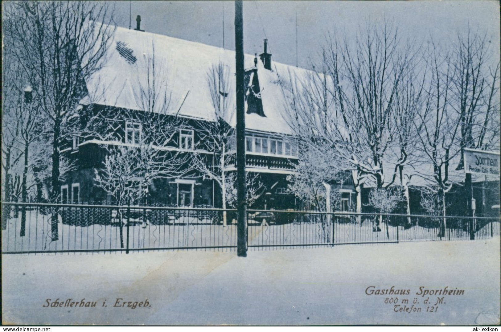 Schellerhau-Altenberg (Erzgebirge) Gasthaus Sportheim Im Winter 1909  - Schellerhau