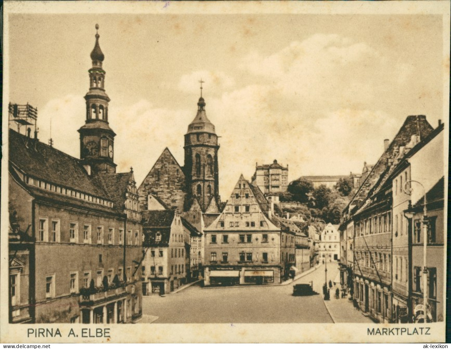 Ansichtskarte Pirna Partie Am Marktplatz 1924  - Pirna