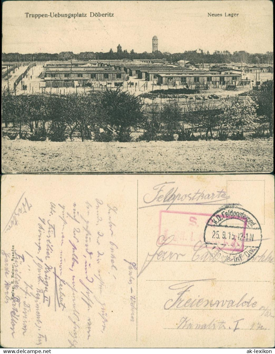 Ansichtskarte Dallgow-Döberitz Truppenübungsplatz - Neues Lager 1915  - Dallgow-Döberitz