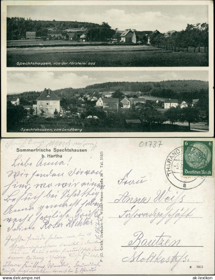 Ansichtskarte Spechtshausen-Tharandt 2 Bild: Stadtansichten 1934  - Tharandt