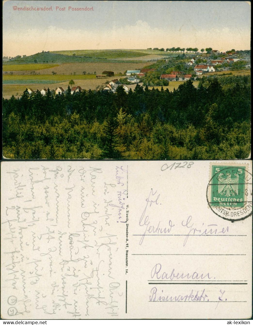 Karsdorf (ehemals Wendisch-Carsdorf)-Rabenau Blick Auf Die Stadt 1926 - Rabenau