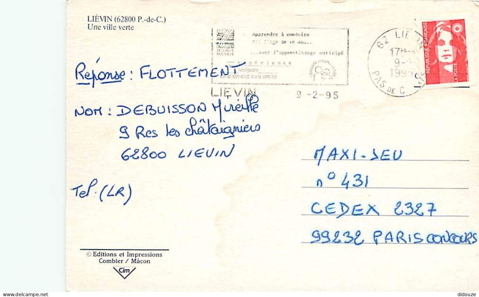 62 - Liévin - Une Ville Verte - Vue Générale - Flamme Postale De Liévin - CPM - Voir Scans Recto-Verso - Lievin