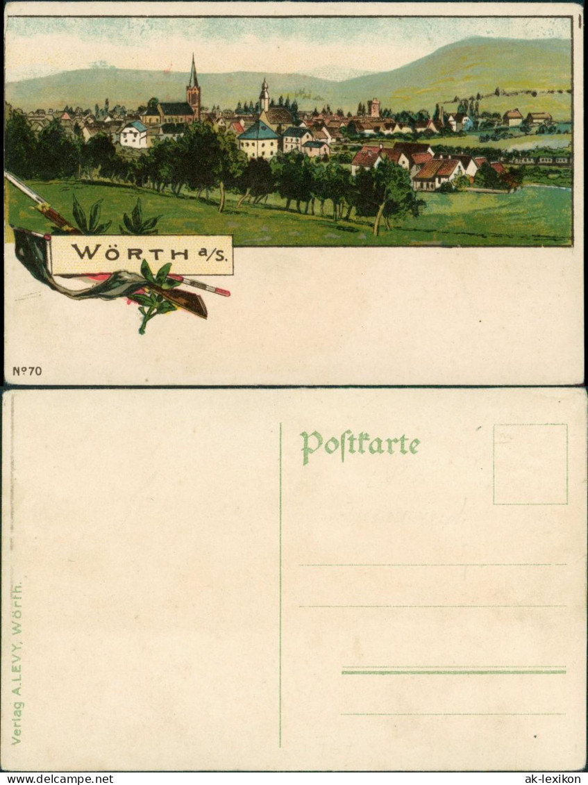 CPA Wörth An Der Sauer Wœrth Blick Auf Die Stadt 1912 - Woerth