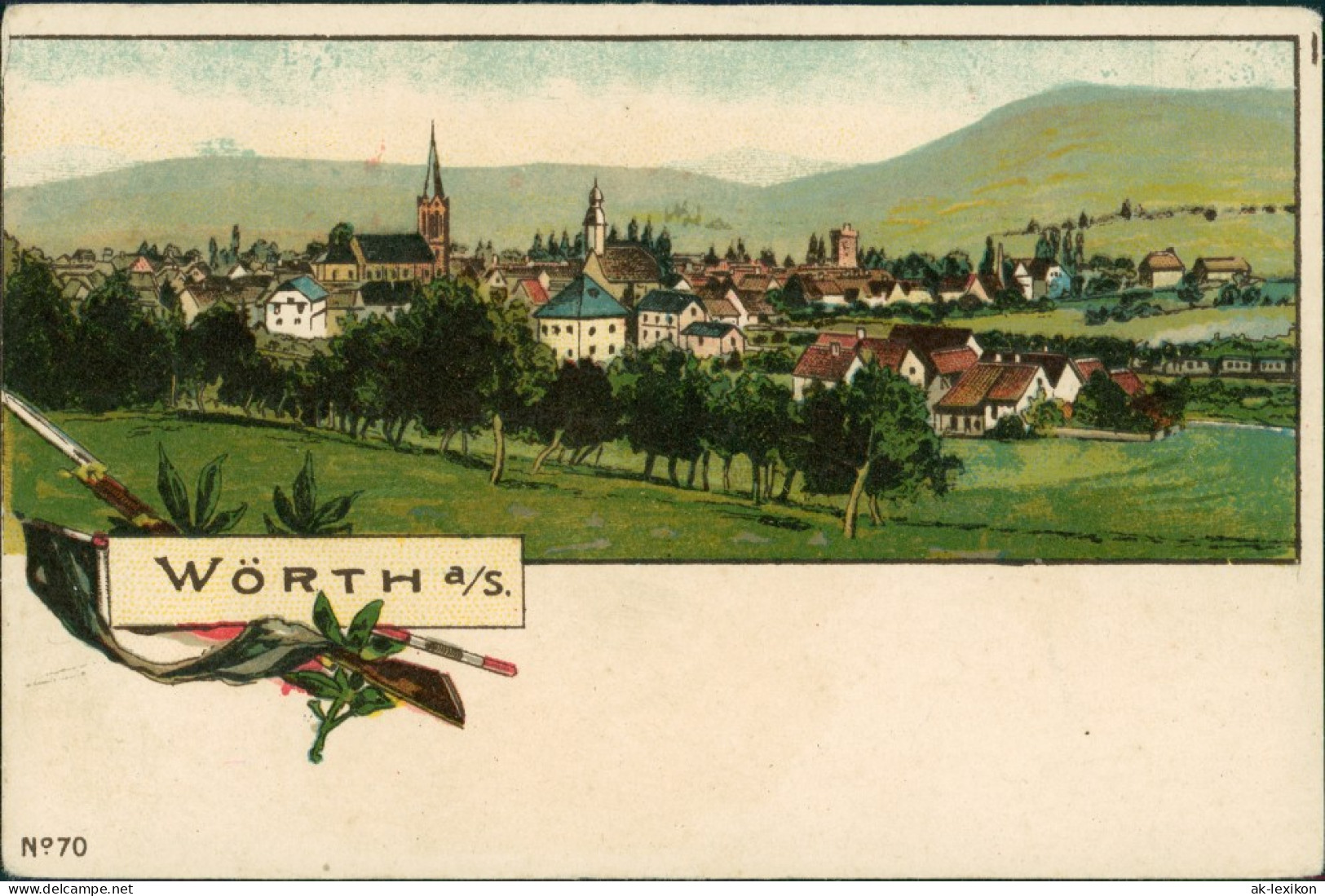 CPA Wörth An Der Sauer Wœrth Blick Auf Die Stadt 1912 - Woerth