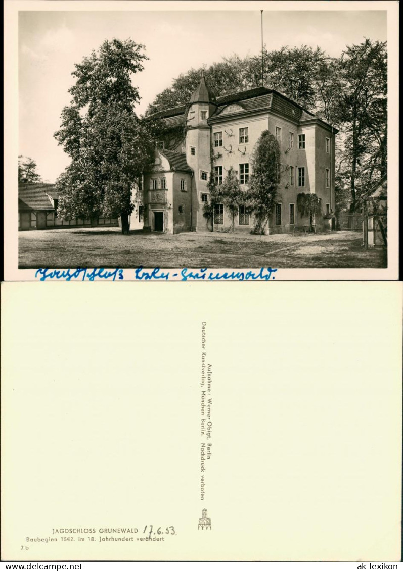 Ansichtskarte Grunewald-Berlin Jagdschloß 1953 - Grunewald